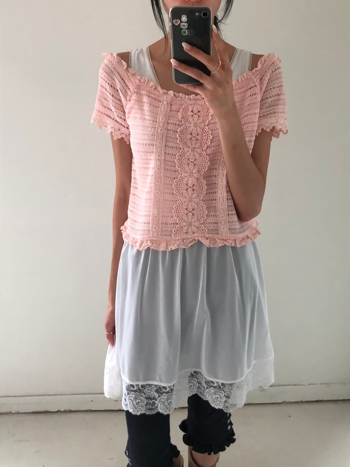 일본빈티지 리즈리사 프릴 레이스 반팔 상품이미지5
