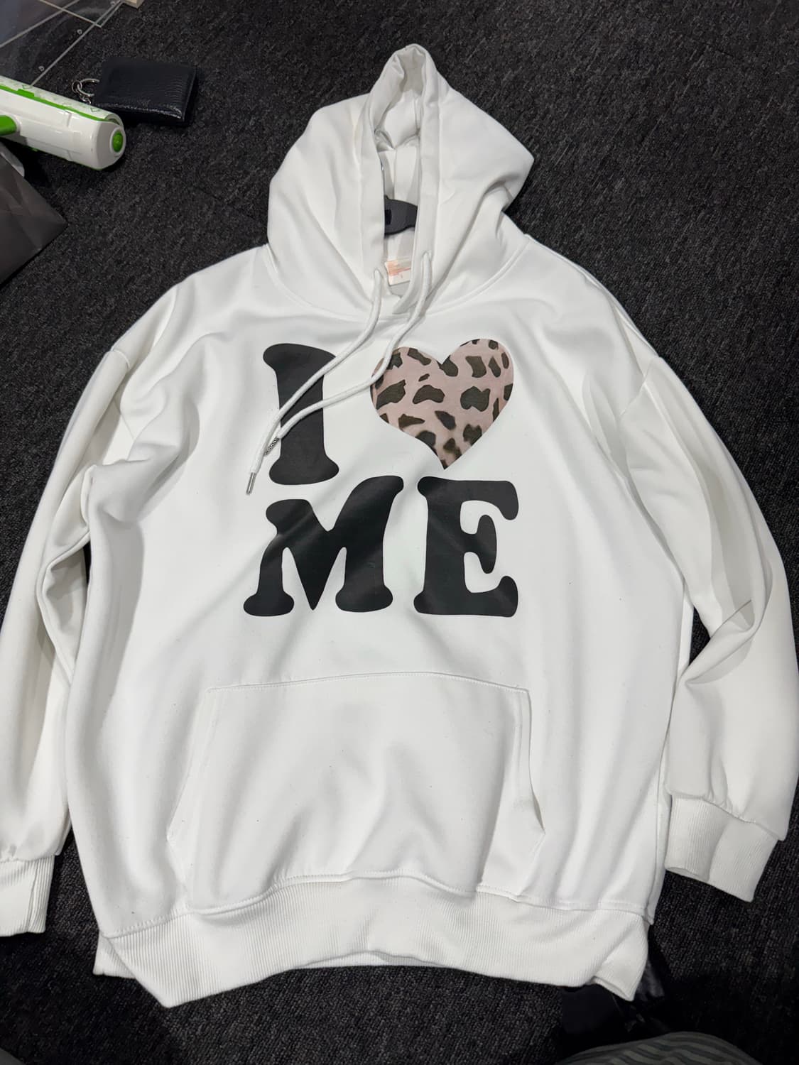 I LOVE ME 호피 하트 후드티 상품이미지2