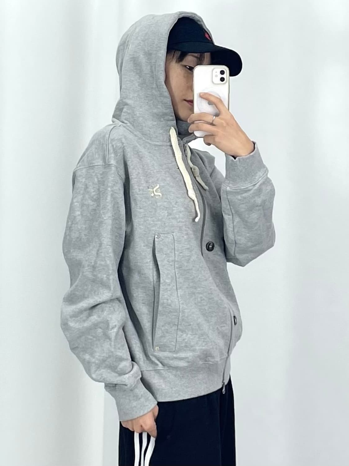 [2XL]세터 그레이 후드집업  상품이미지2