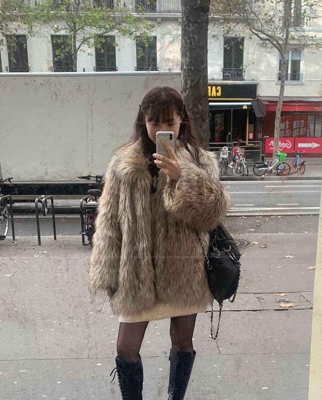 온무드 Have mix fur half coat 퍼자켓 상품이미지5