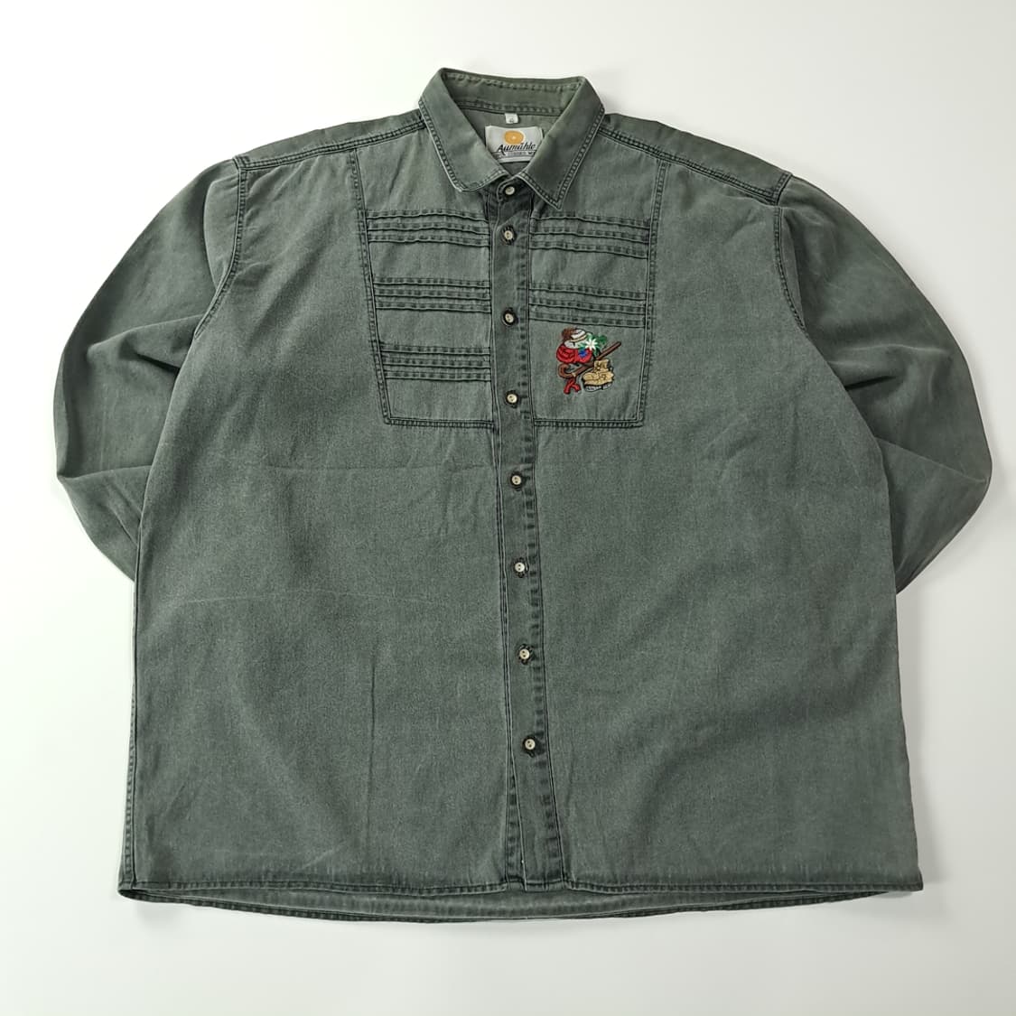 CJ323 XL 아우뮐레 90s 독일판 바바리안 워시드흑청 셔츠 남방 상품이미지1
