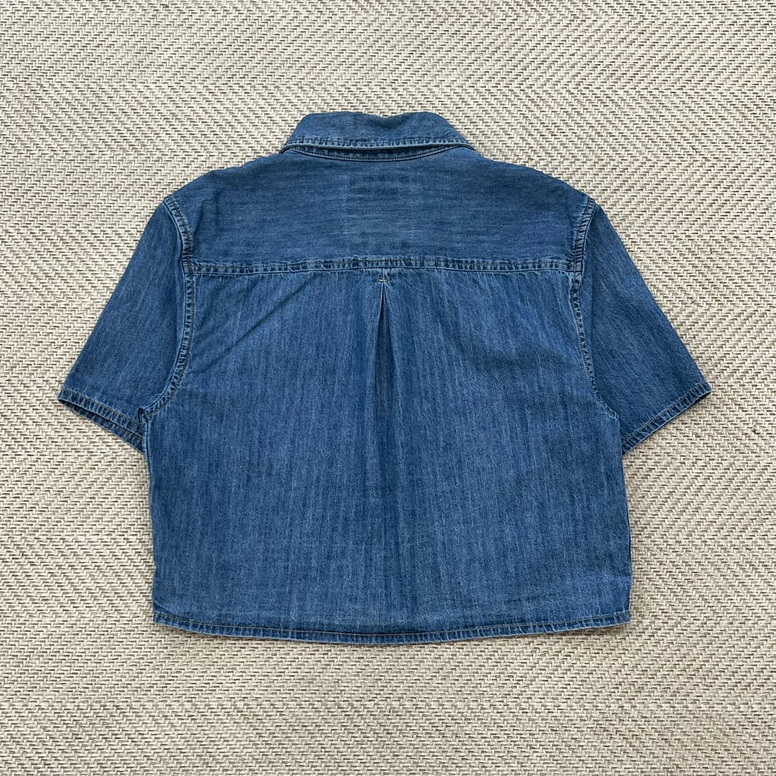 리 크롭 데님 셔츠 r3447 상품이미지2