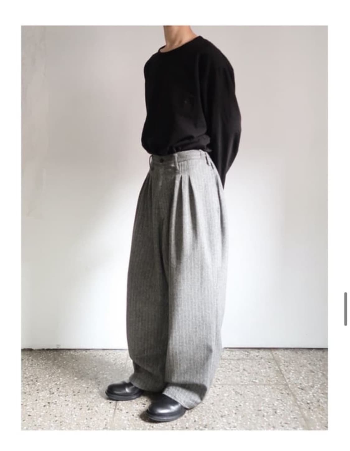 Goi 고이 헤링본 비거 팬츠 상품이미지1