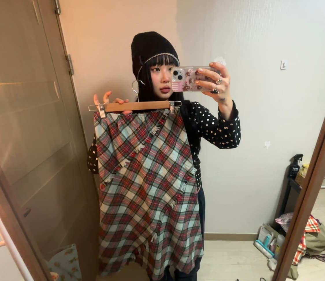 체크 롱스커트 상품이미지1