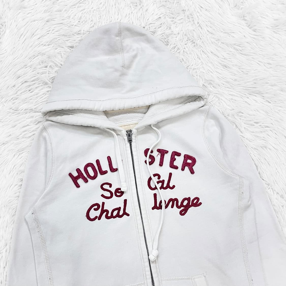 홀리스터 스펠 로고 후드집업 화이트 상품이미지3