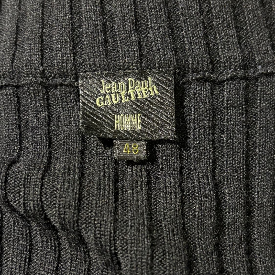 장 폴 고티에 사선 레더 집업 상품이미지5