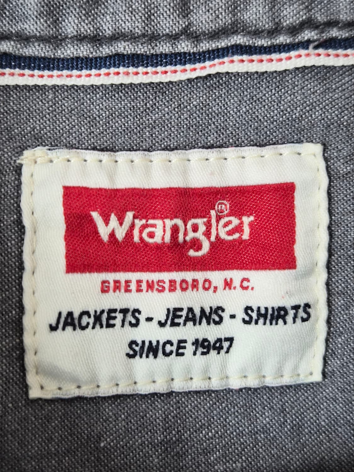 랭글러Wrangler 그레이 코튼 투포켓 셔츠 L - S442 상품이미지4