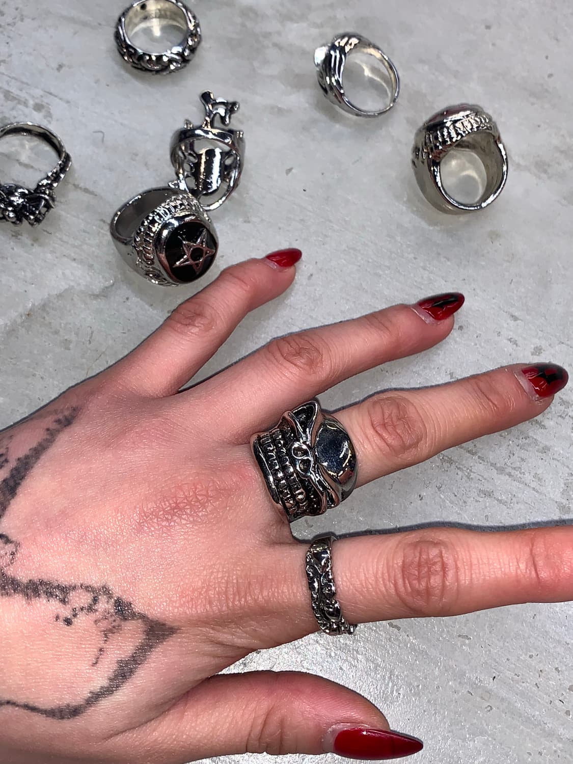 빈티지 펑크 해골 볼드링 상품이미지1