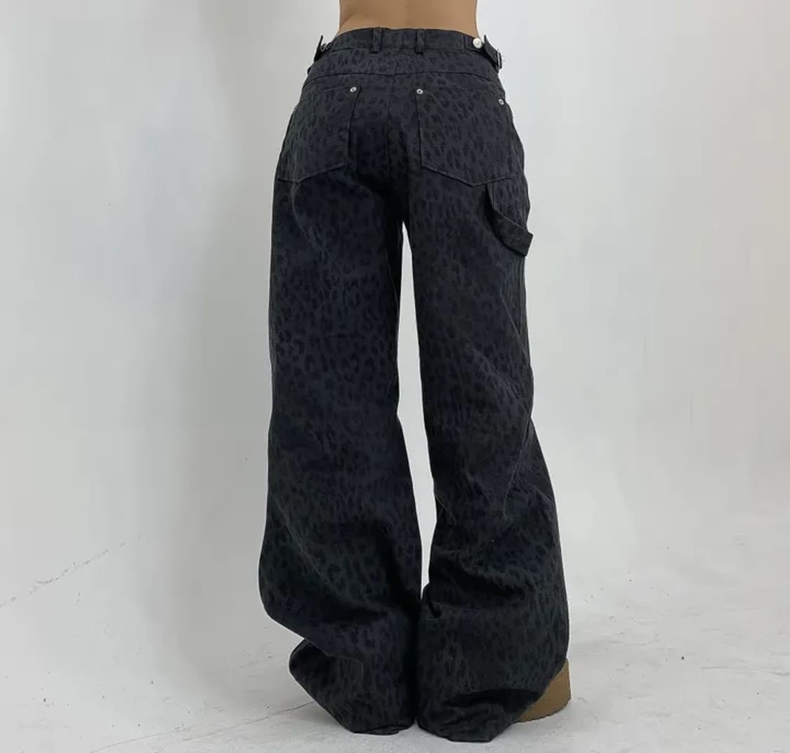 레오파드 와이드 팬츠 상품이미지3