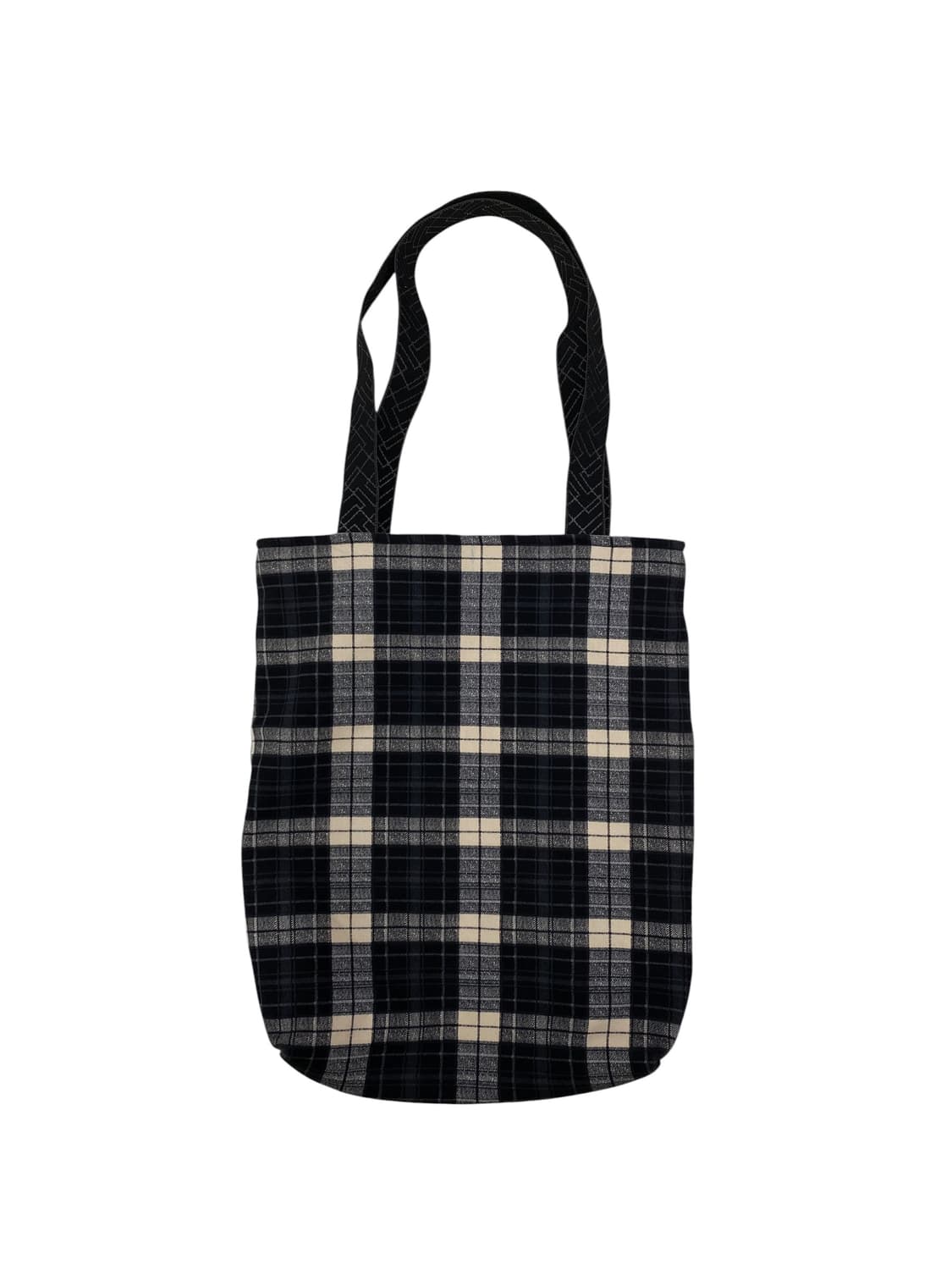 울 블랙체크 에코백 상품이미지1