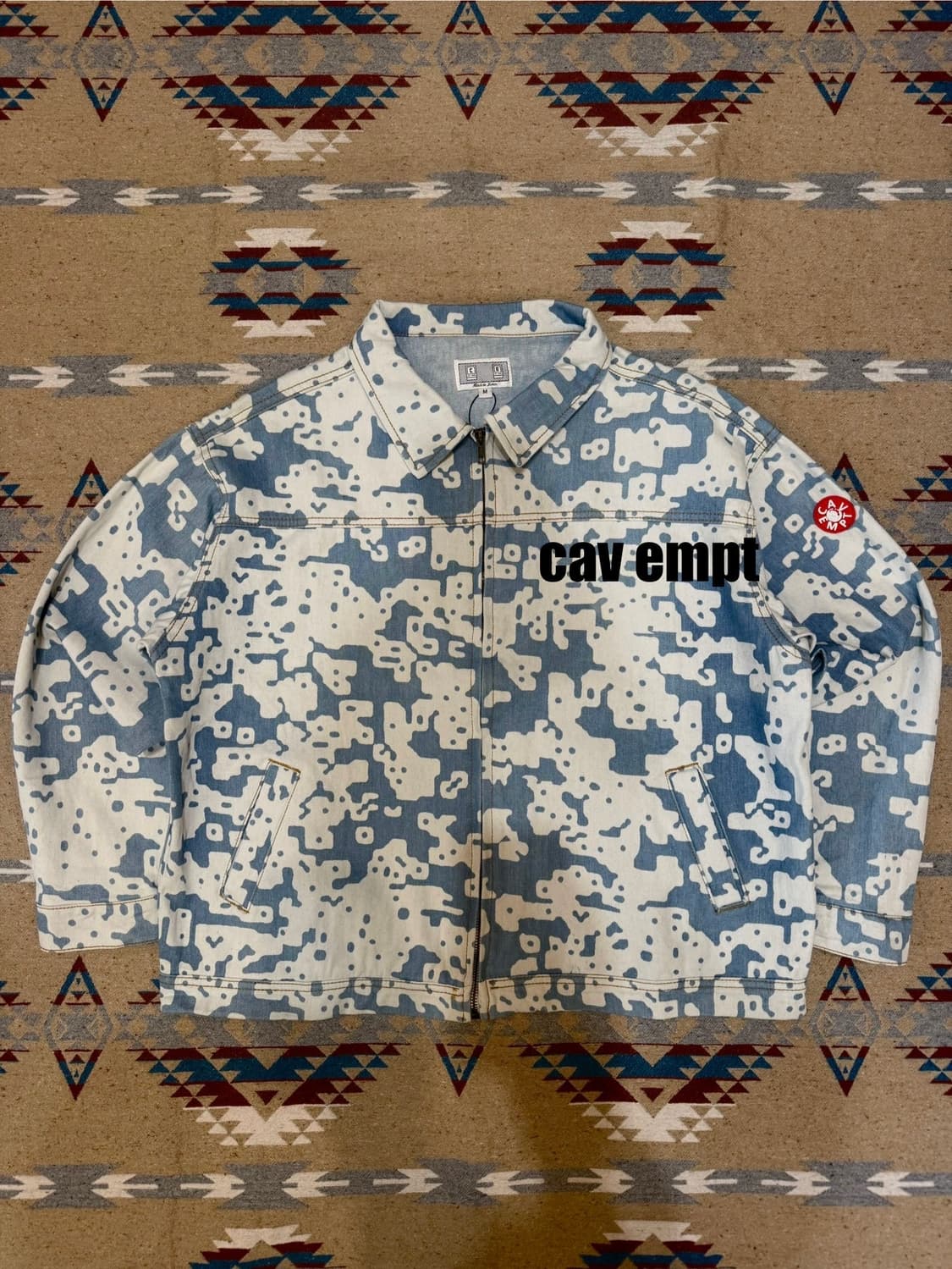 [M] 카브엠트 노이즈 프린팅 데님 블루종 자켓 상품이미지1