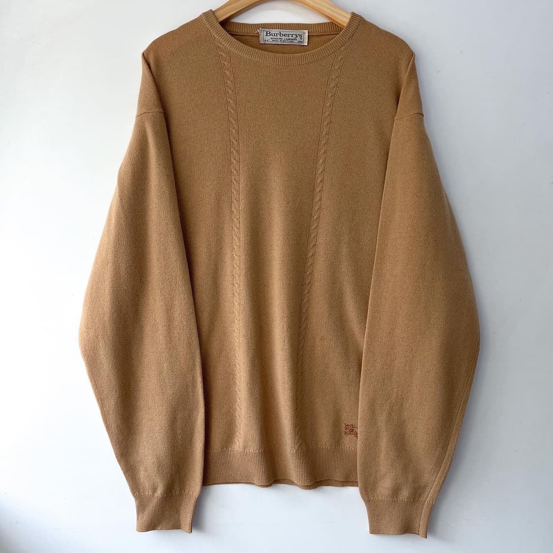 버버리 90's 오리지널 기마로고 베이지 울 니트  상품이미지2