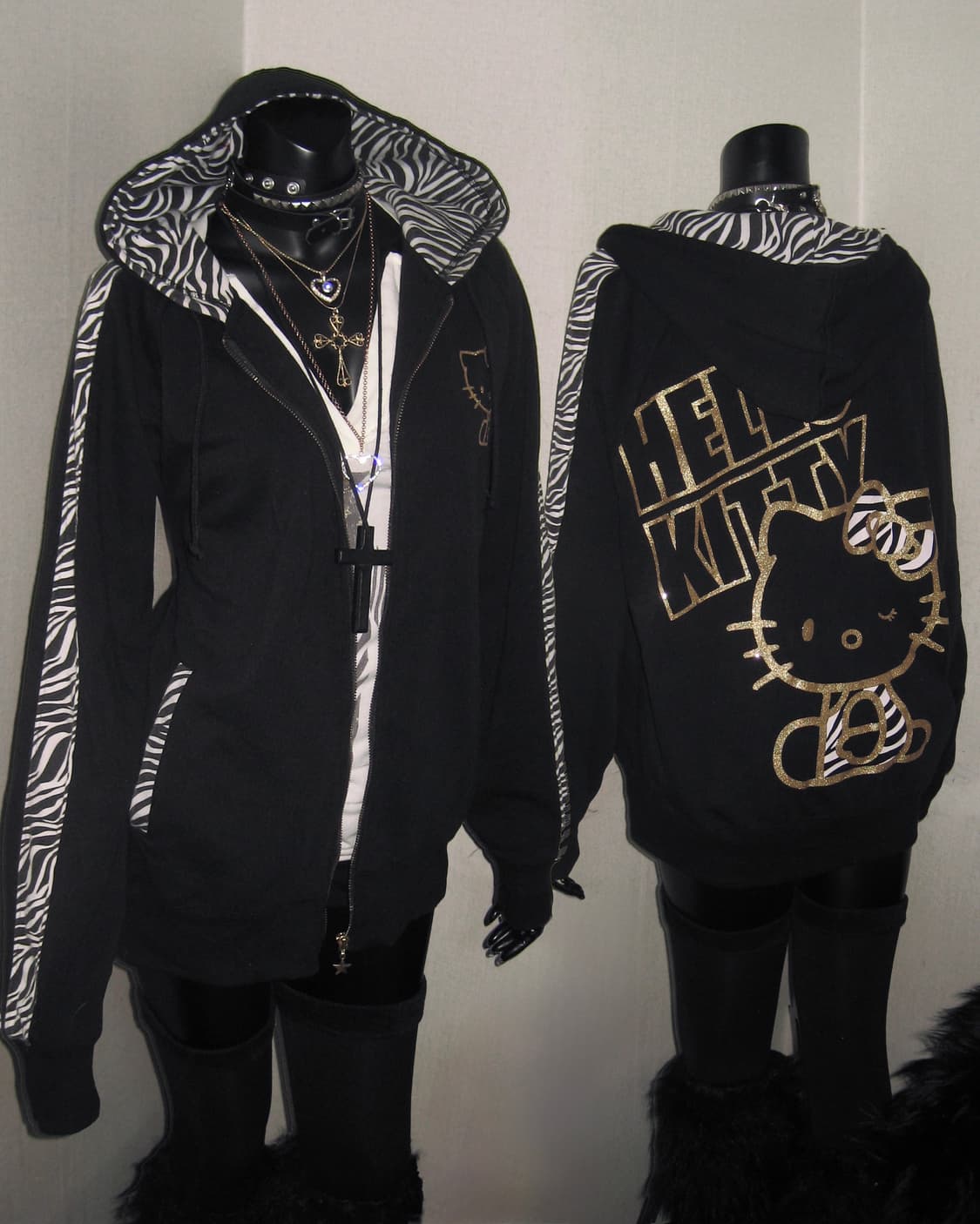 헬로키티 지브라 후드집업 오네갸루 펑크 상품이미지1