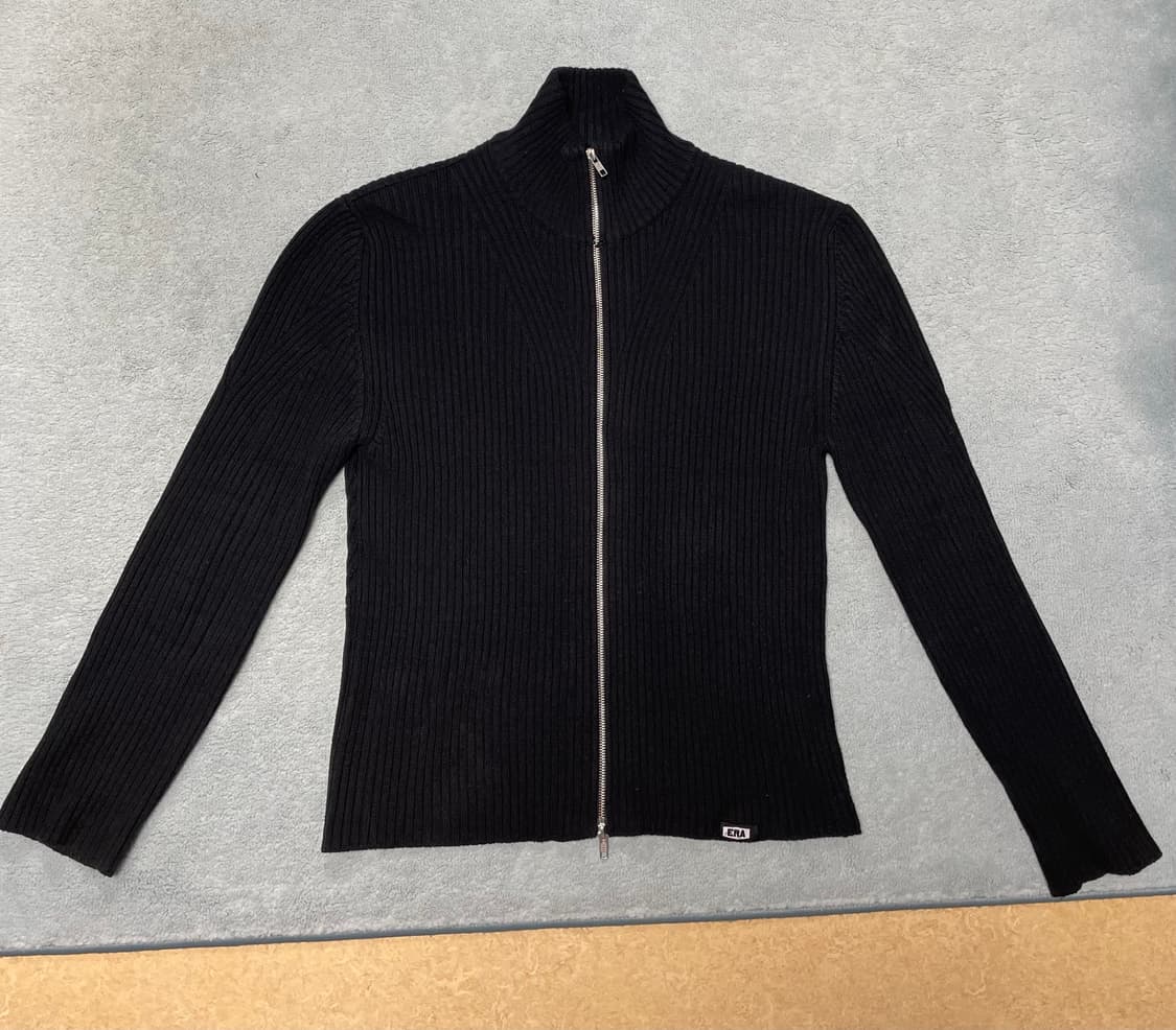 ERA 남자 블랙 니트 집업 상품이미지3