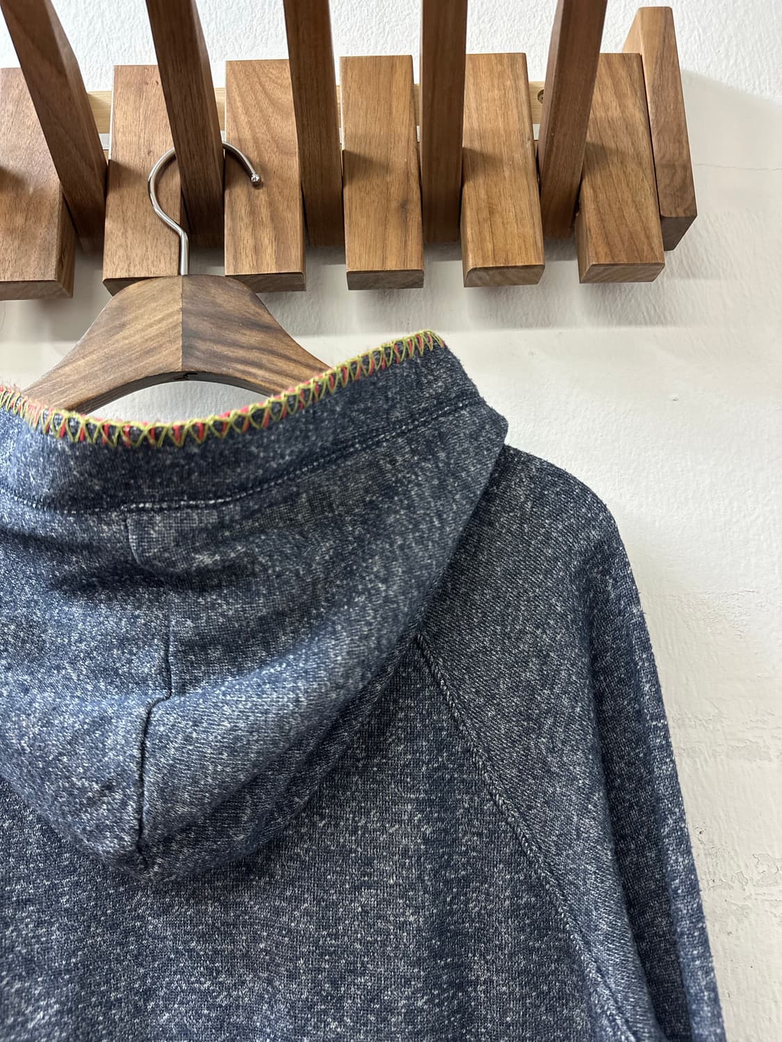 일본빈티지 멀티 스티치 디테일 니트 빵단추 후드 집업 상품이미지6