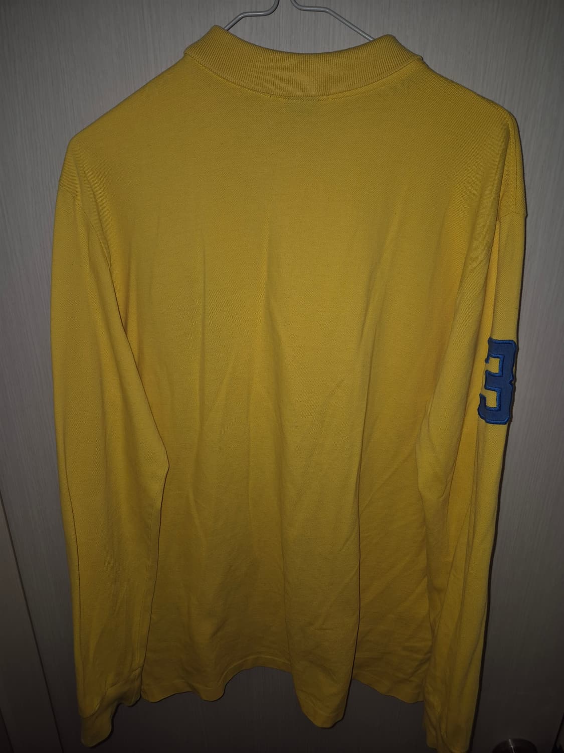 폴로 랄프로렌 빅포니 옐로우 카라 긴팔티셔츠 M  상품이미지4