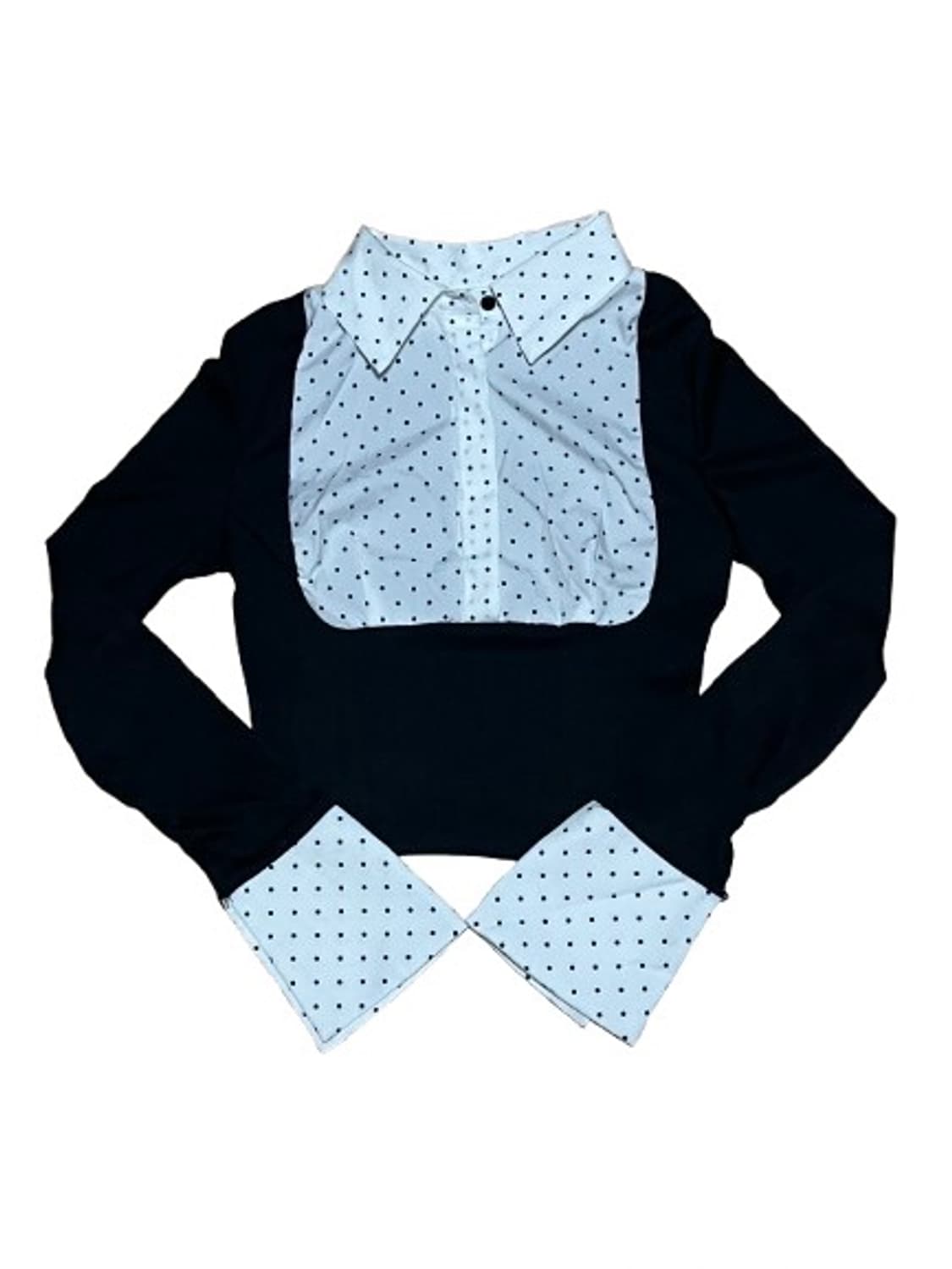 일본 빈티지 고스로리 슬림핏 도트 블라우스 셔츠 상품이미지1