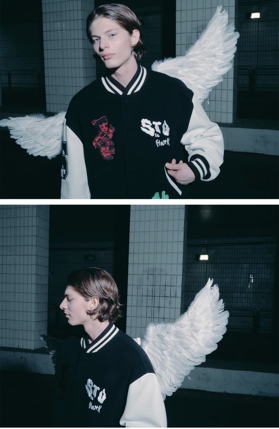 STU X HANK 에스티유 X 행크 바시티 자켓 블랙 M 상품이미지2