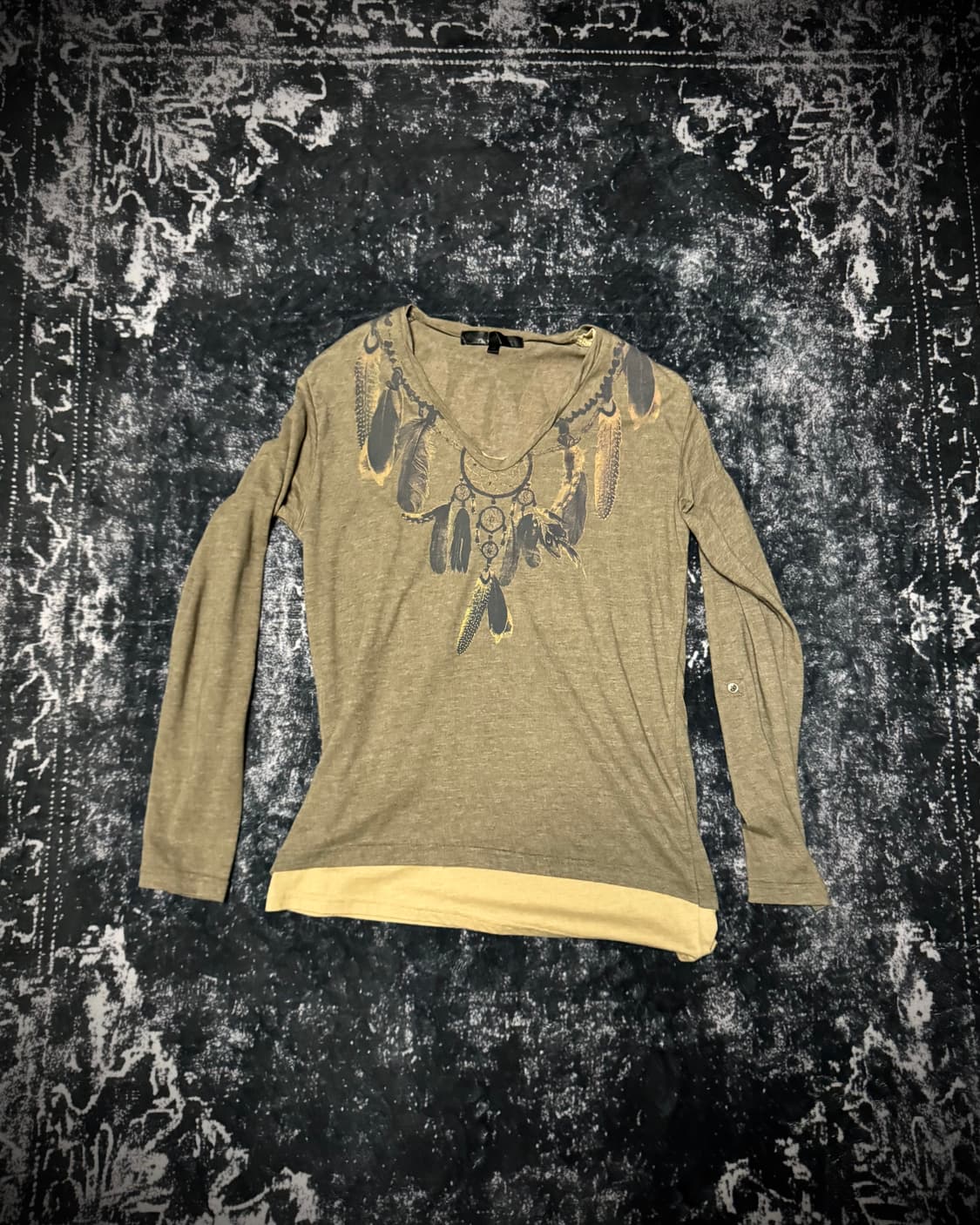 Vkei mood feather print long sleeve 상품이미지1