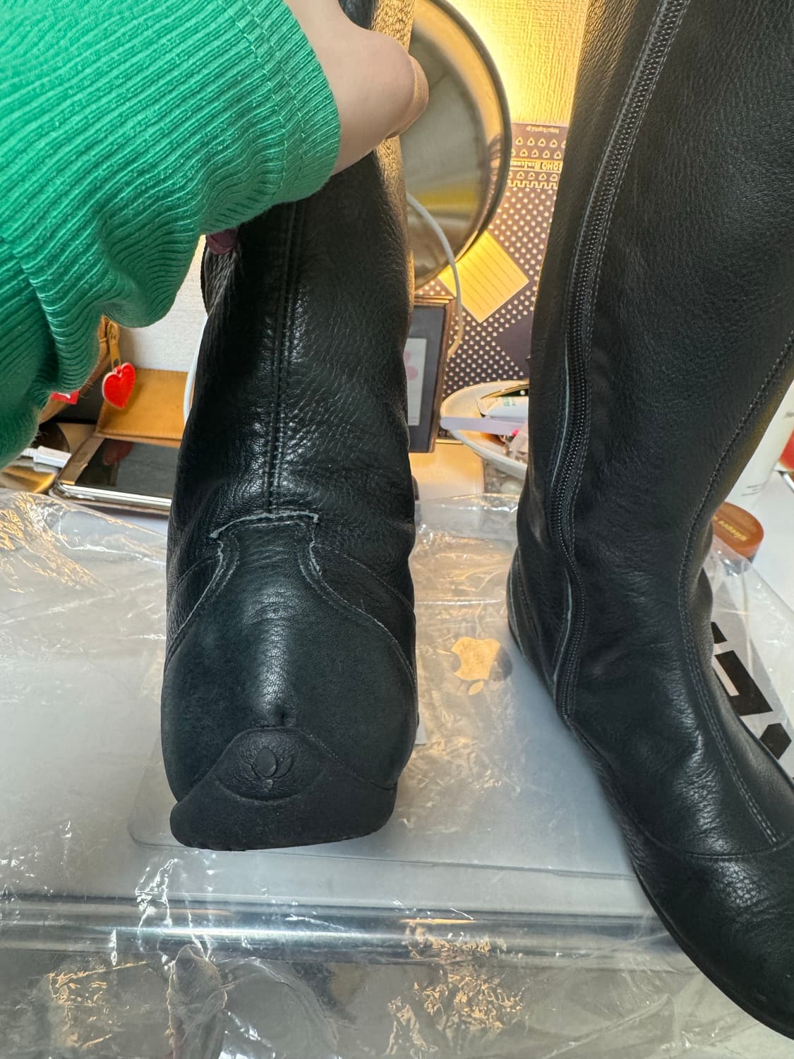 Grass & Cloth 블랙 가죽 롱부츠 36 상품이미지5