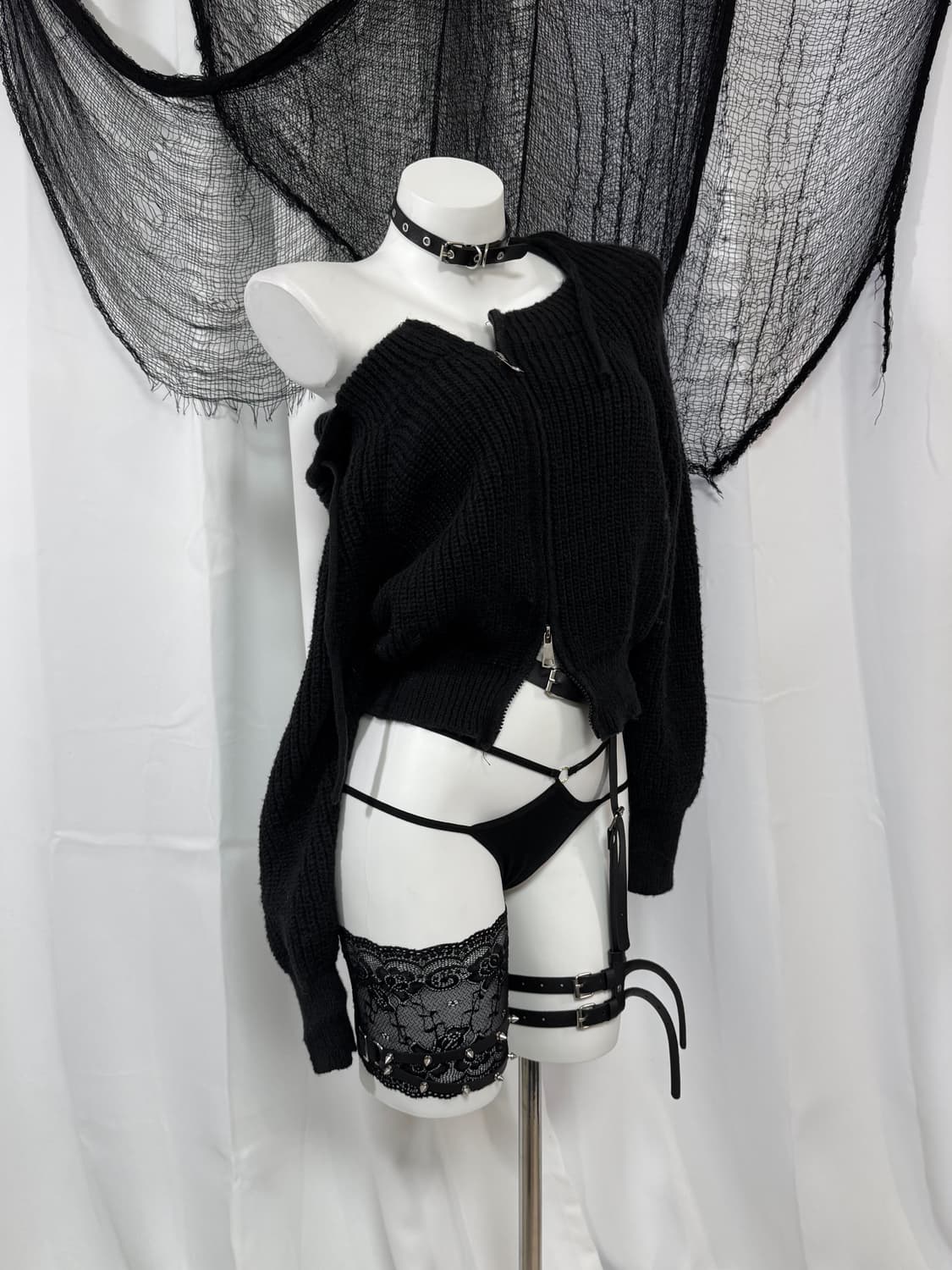 knit hood zip-up 상품이미지1