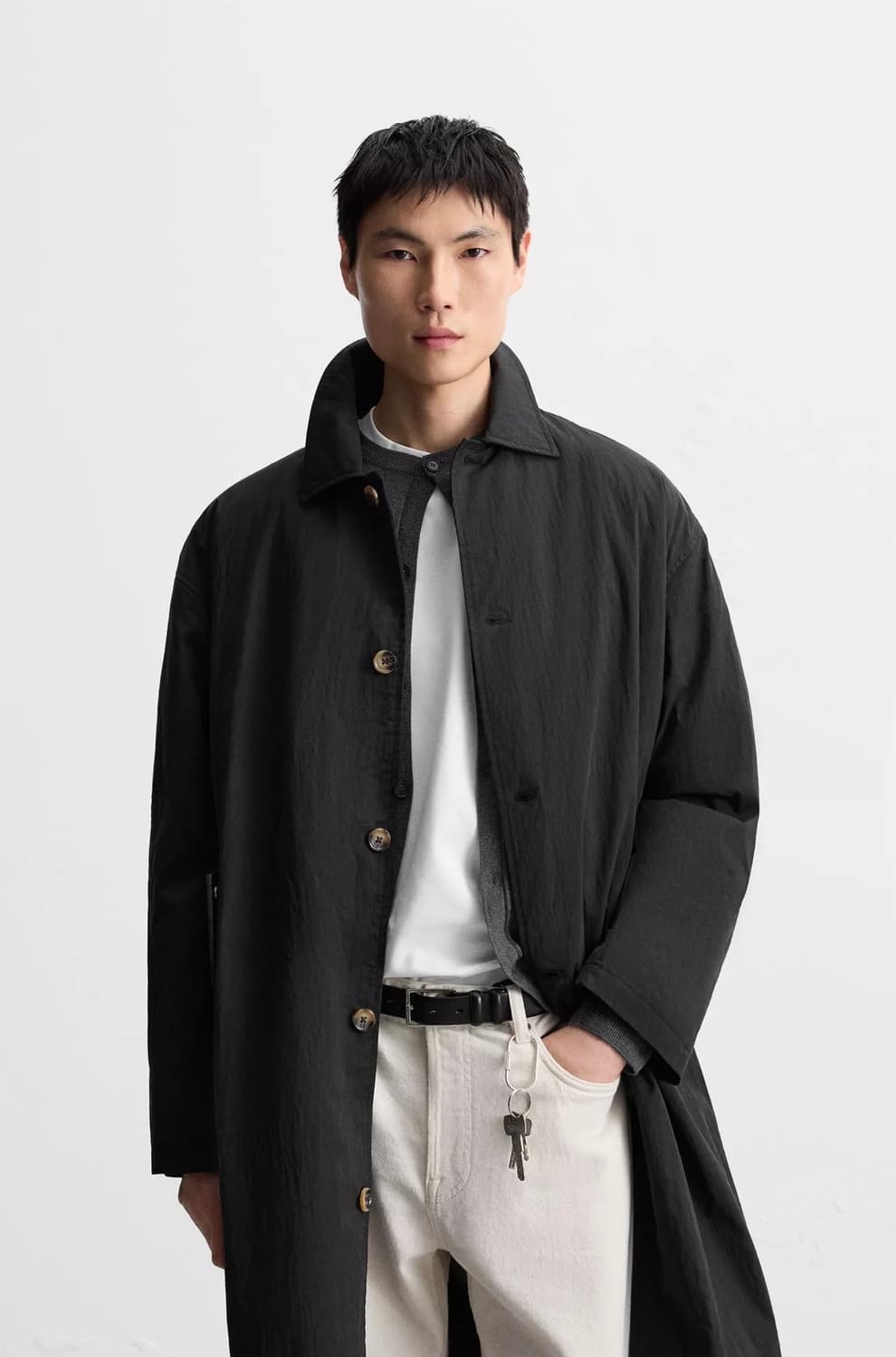 자라 블랙 릴렉스핏 트렌치코트 상품이미지2