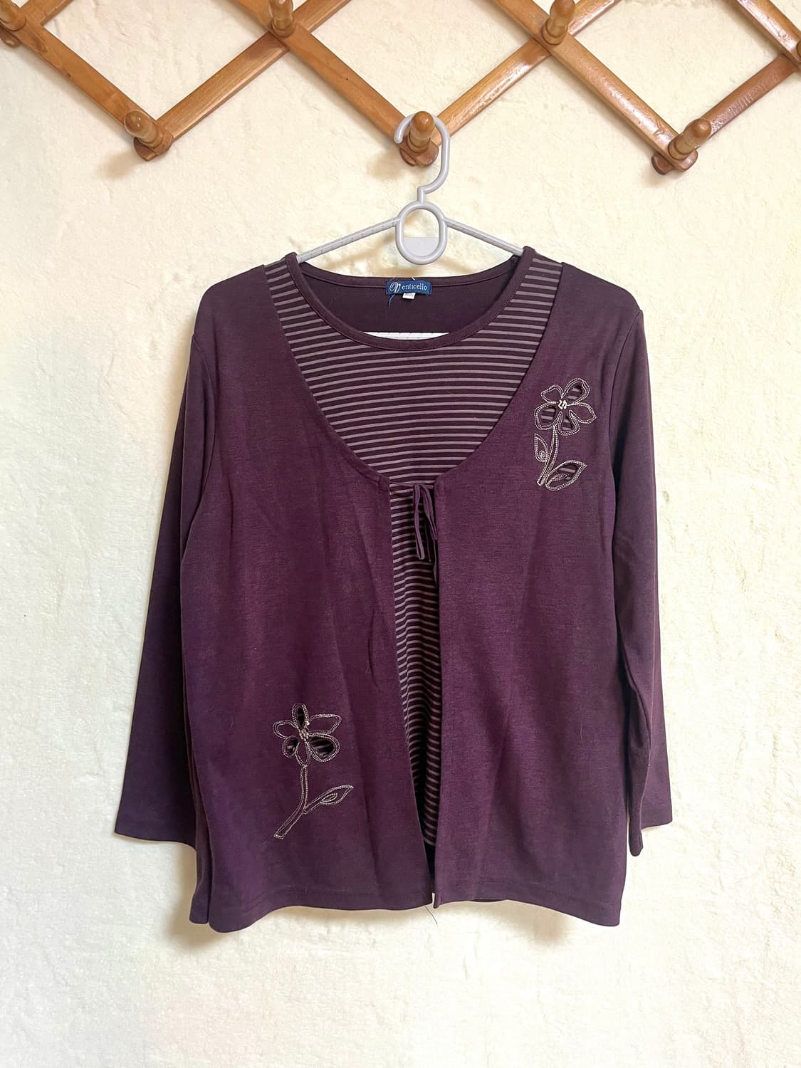 빈티지 모리걸 퍼플 티셔츠 가디건 상품이미지1