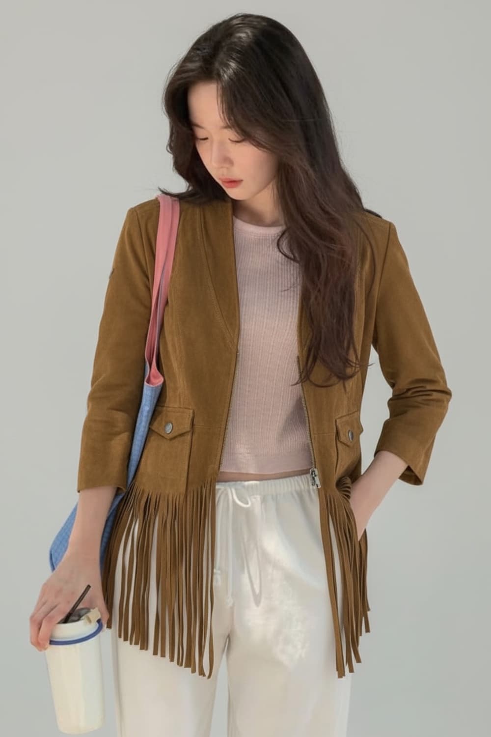 일본 빈티지 여성 프린즈 스웨이드 자켓 상품이미지1