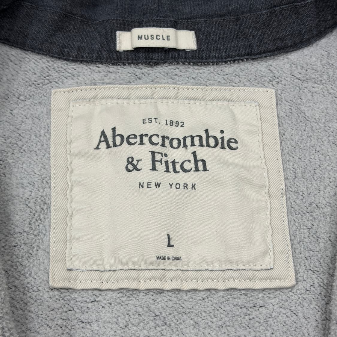 아베크롬비 빈티지 Y2K 스펠로고 후드집업 자켓 그레이 L 상품이미지4