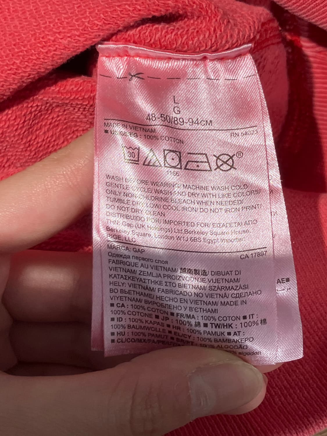 Gap  핑크 스티치 스웻셔츠 L 상품이미지7