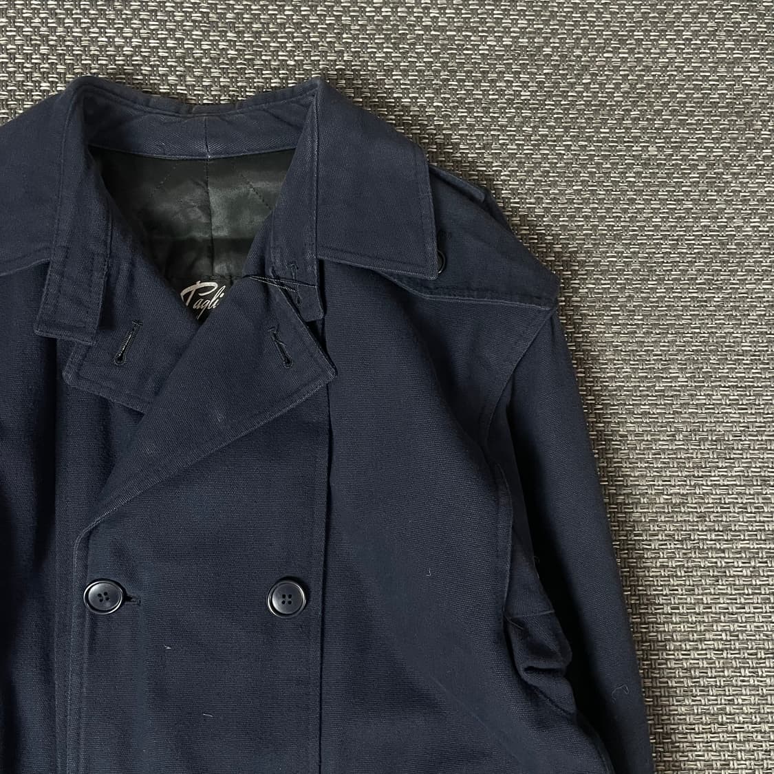 Tagliatore 이태리 네이비 벨티드 더블 롱 누빔 트렌치코트 상품이미지3