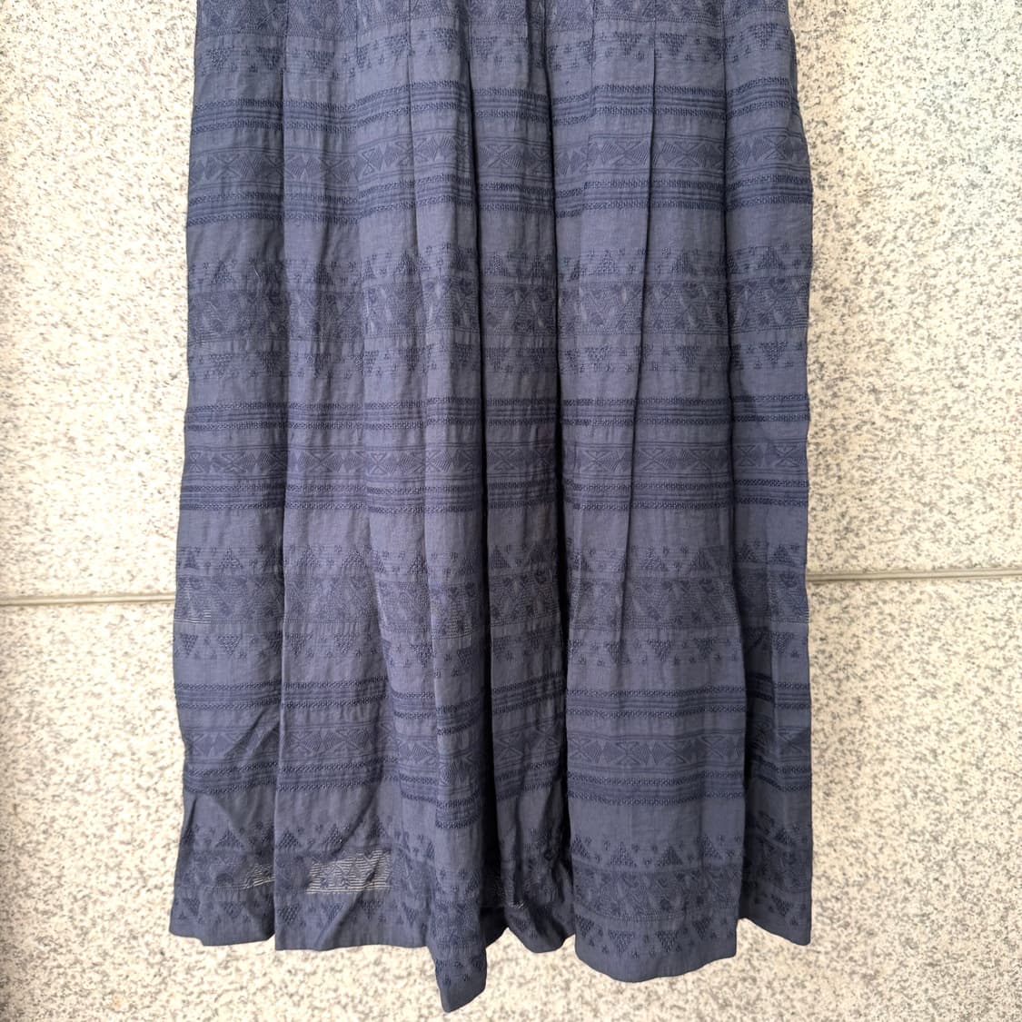 VTG 패턴 프릴 코튼 롱 원피스 상품이미지4