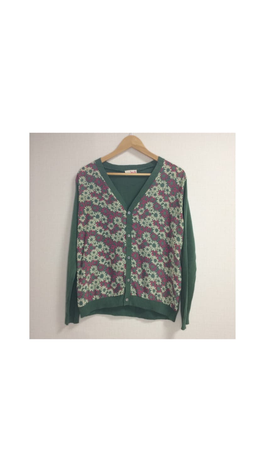 TITICACA 티티카카 그린 플라워 에스닉 가디건 상품이미지1