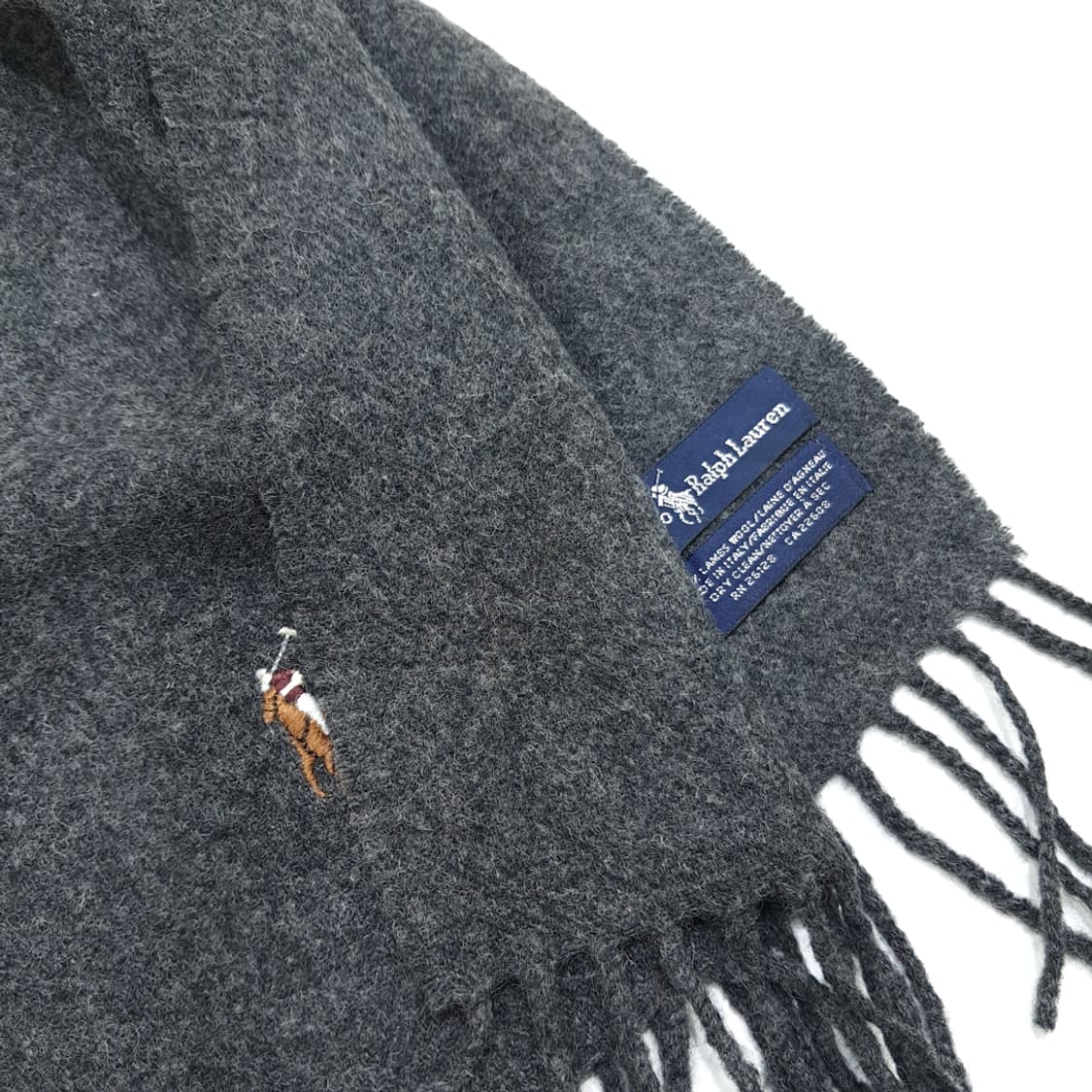 MX355 폴로 랄프로렌 그레이 램스울 목도리 머플러 상품이미지5