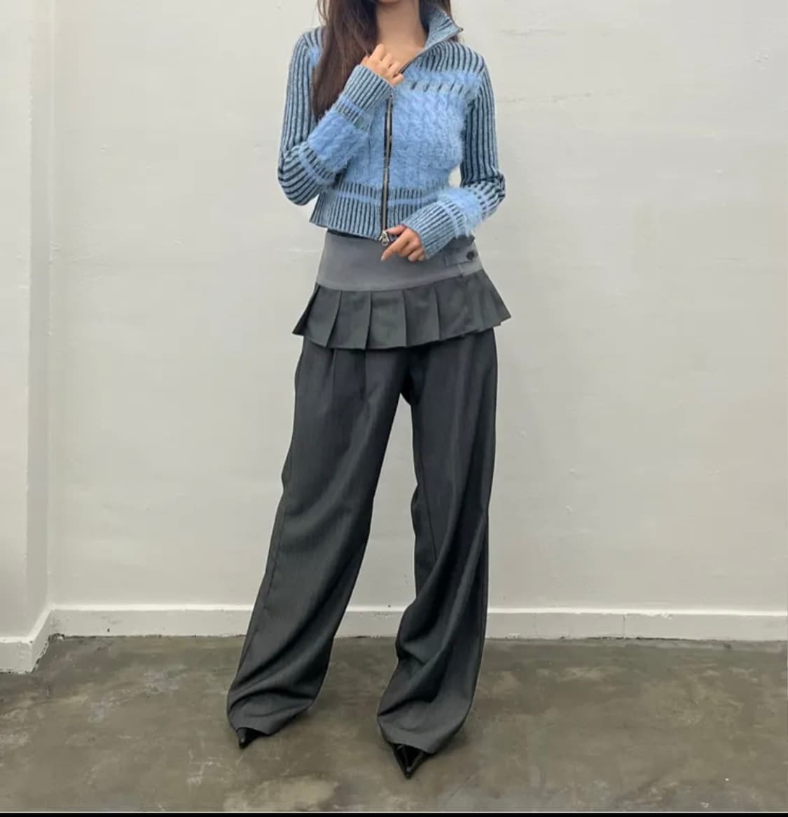 새상품)라틴제-L14 PLEATS WRAP SET (GRAY) 상품이미지2