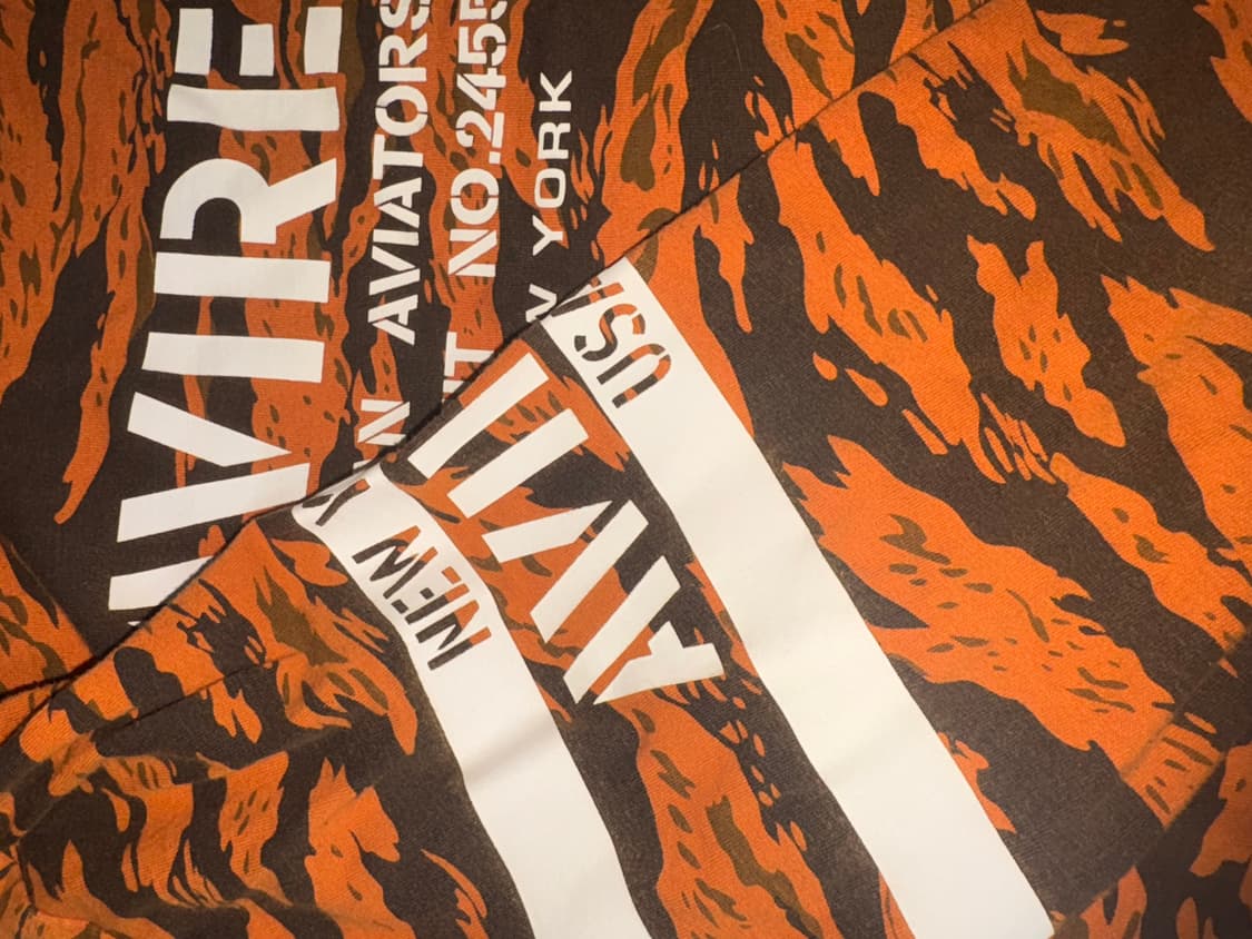 아비렉스(AVIREX) 오렌지/블랙 타이거 카모 롱슬리브 상품이미지4