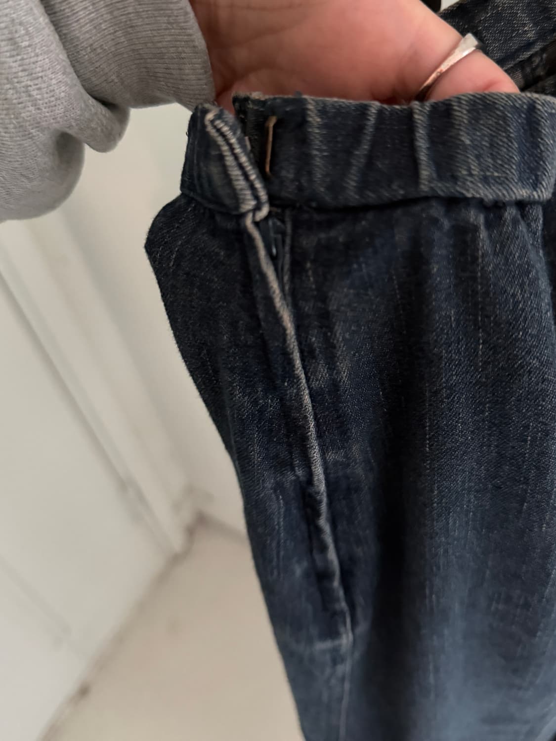 일본빈티지 플라워 데님 롱스커트 상품이미지9