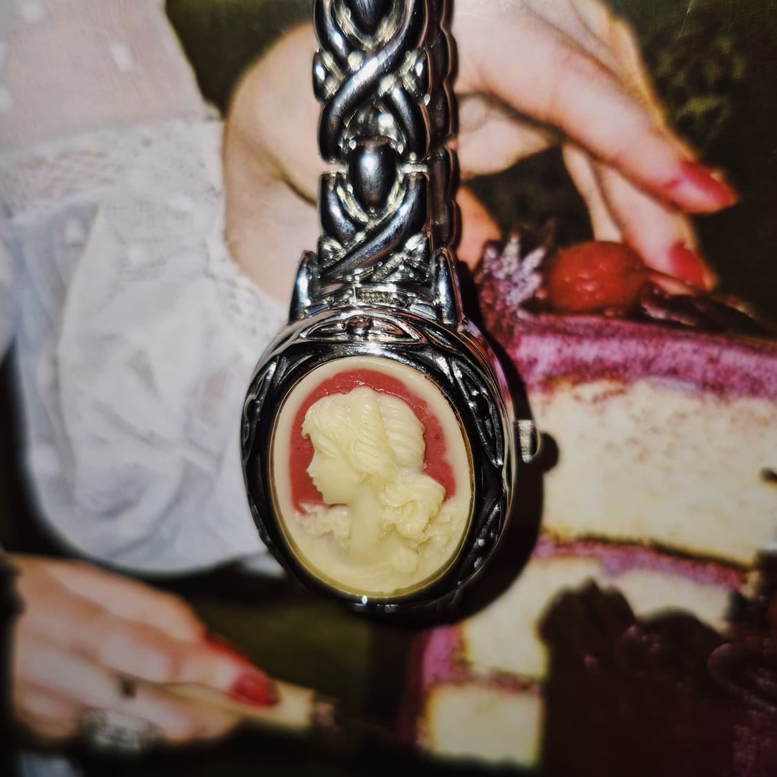 80s 마바 오발 미러 카메오 손목시계 상품이미지6