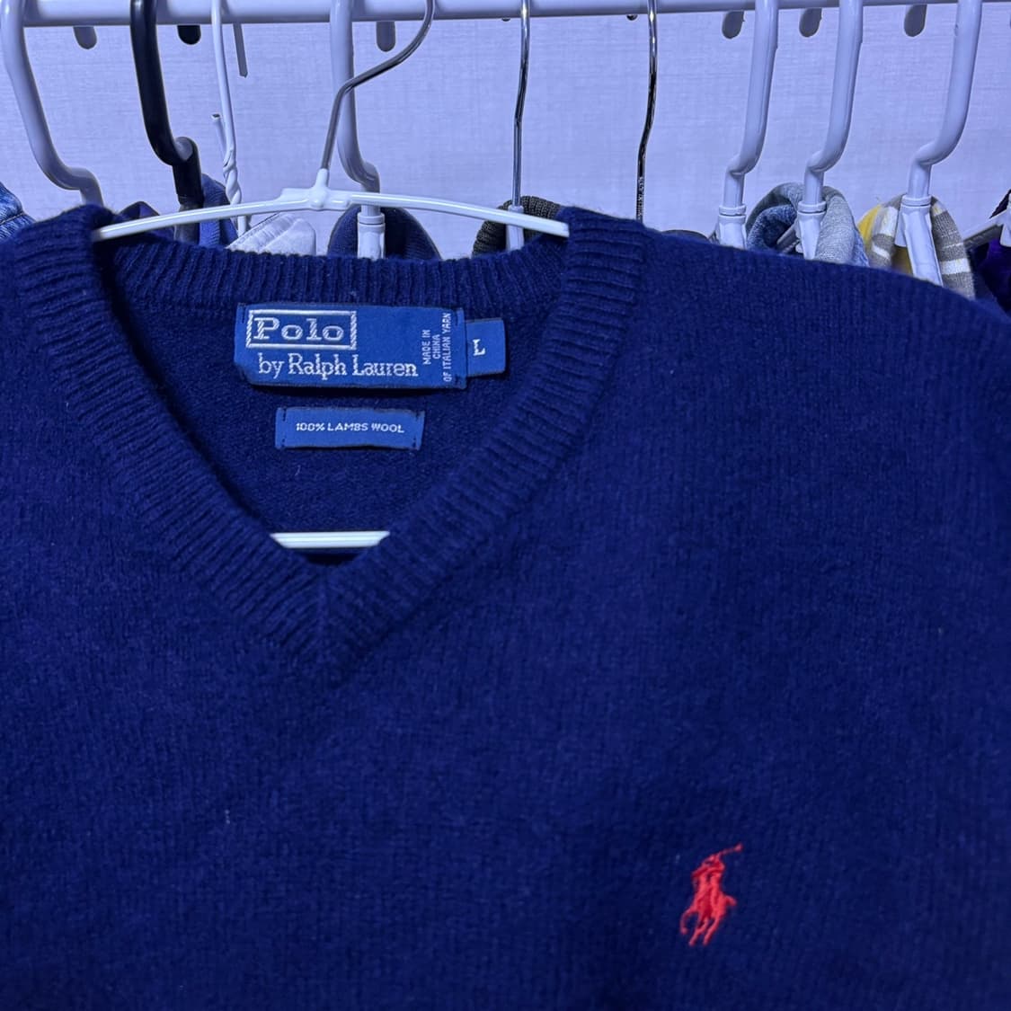 폴로랄프로렌 네이비 브이넥 니트 l 상품이미지2