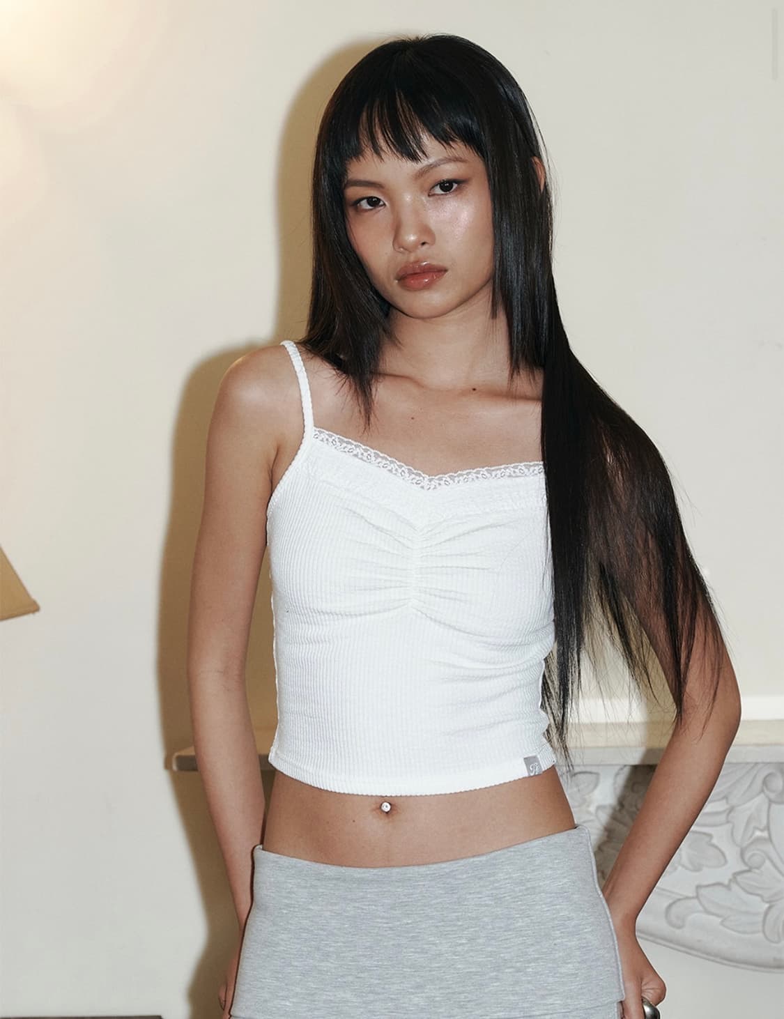 플리즈노팔로우 HanniLace Sleeveless Top (White) 상품이미지1