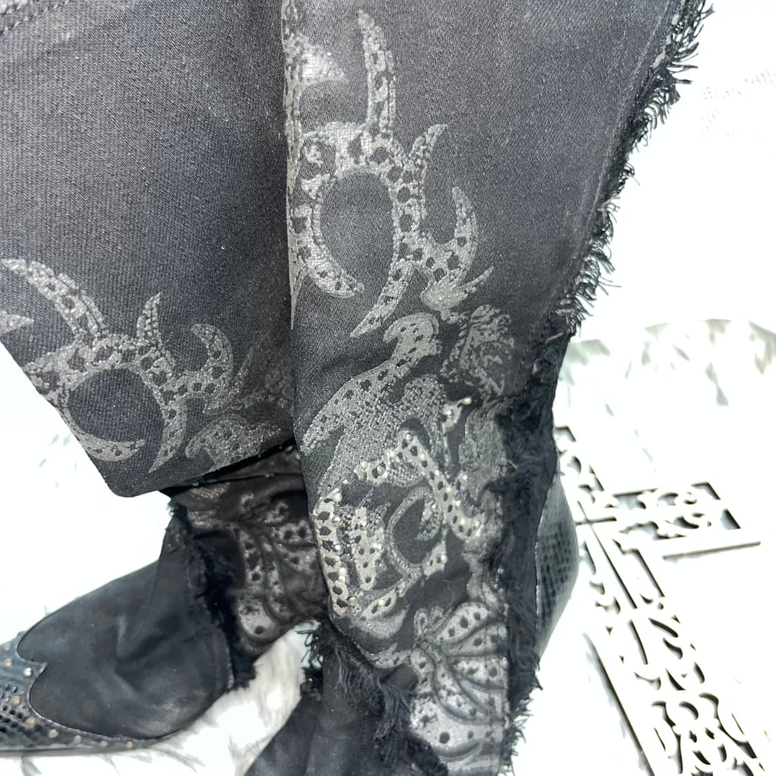 빈티지 그런지 웨스턴 부츠힐 상품이미지5