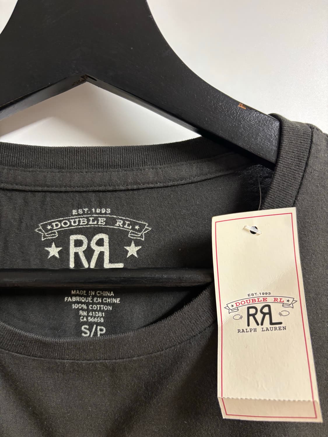[S]RRL 코튼 저지 크루넥 티셔츠 블랙 상품이미지6