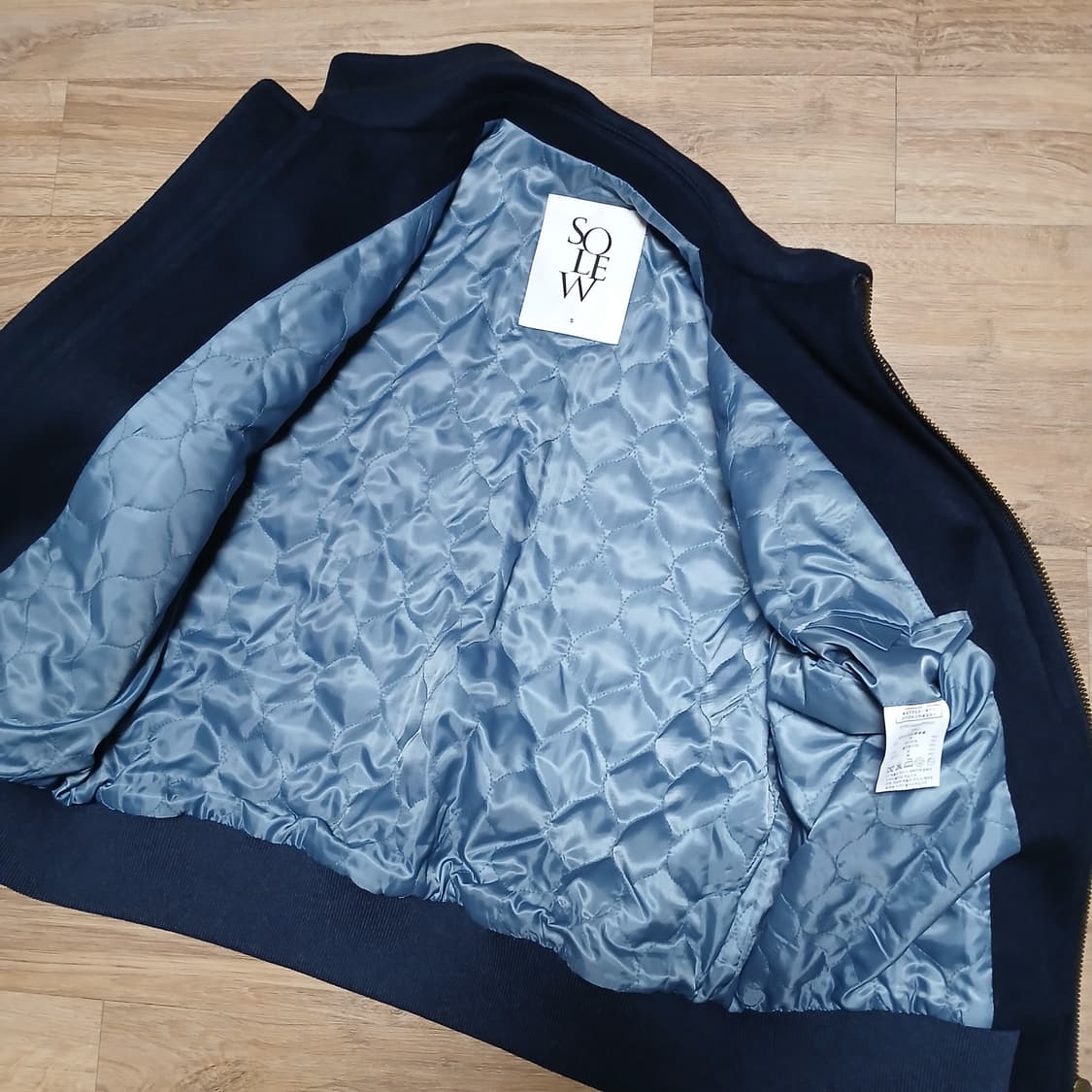 solew 소루 울 모직 캐시미어 블루종 점퍼 누빔 자켓 상품이미지8