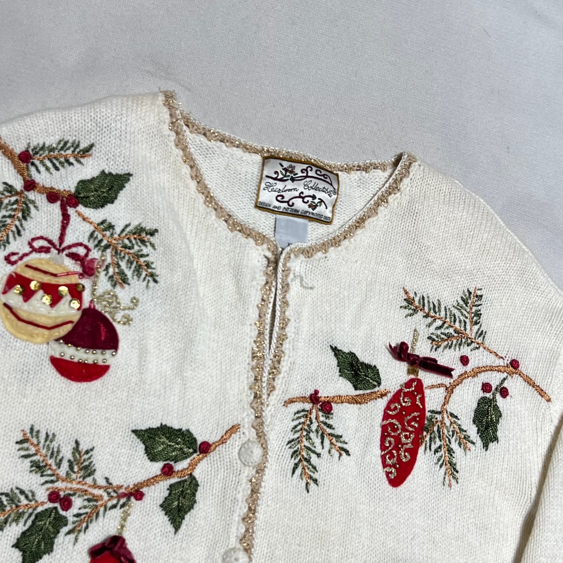 XL VTG 크리스마스 자수 가디건 상품이미지5