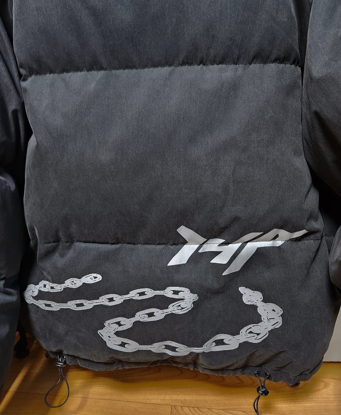 i4p 체인 숏패딩 블랙 L 상품이미지3