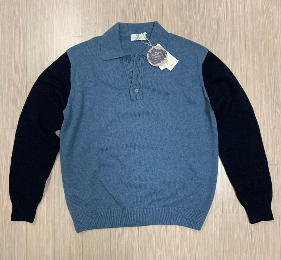 MANGO 망고 이태리 울 캐시미어 니트 배색 폴로 셔츠 상품이미지7