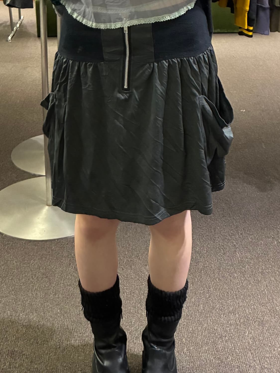 M)Japanese vintage 여성 지퍼 디자인 미니 스커트 상품이미지2