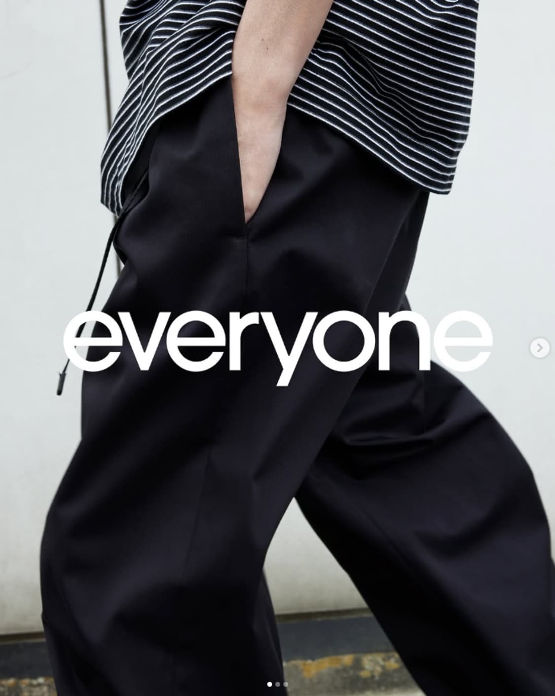 Everyone Tokyo 에브리원 보더 숏 슬리브 블랙 XL 상품이미지7