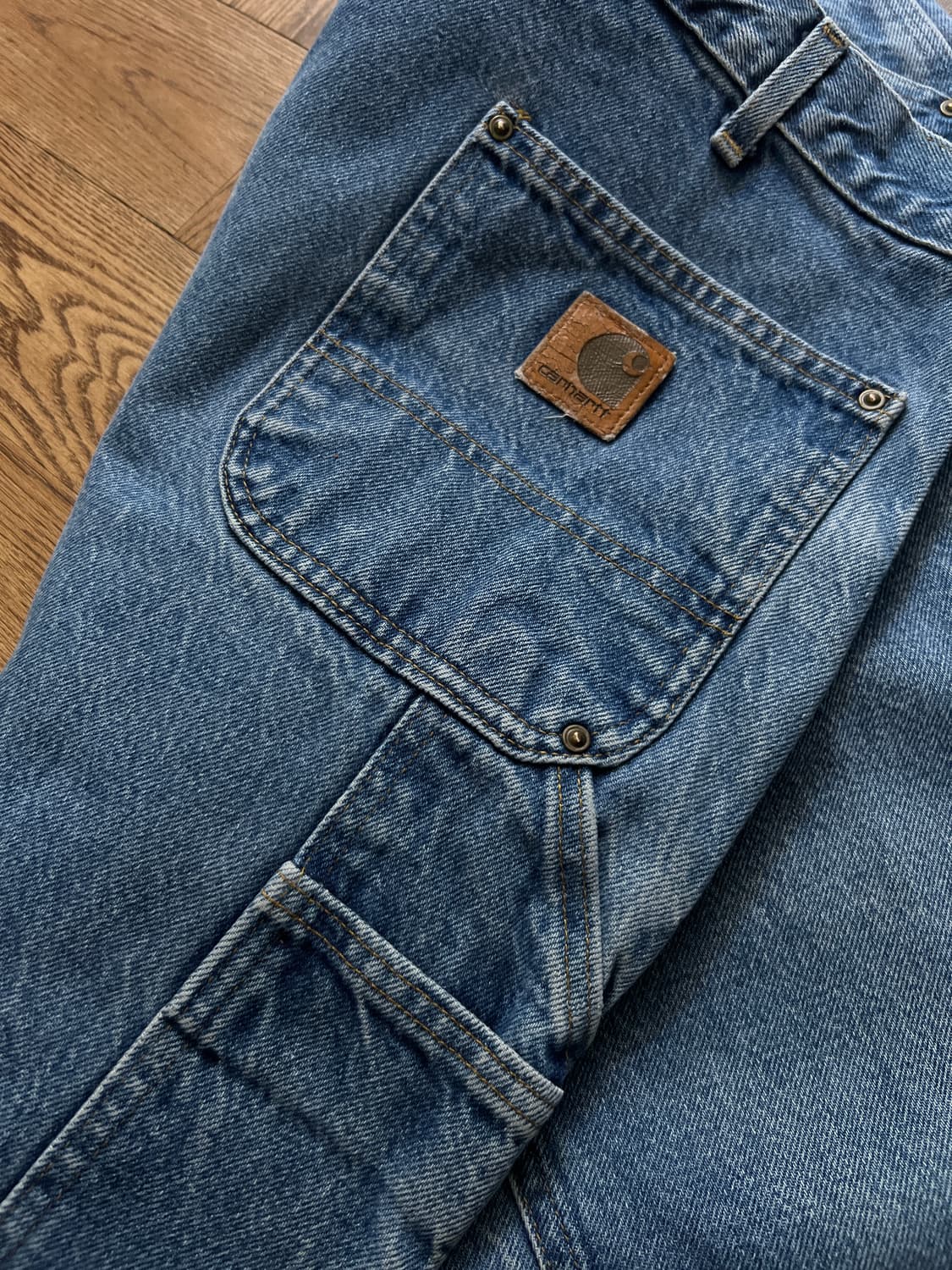 [38]칼하트 Made in USA 유니온메이드 더블니 데님 팬츠 상품이미지7