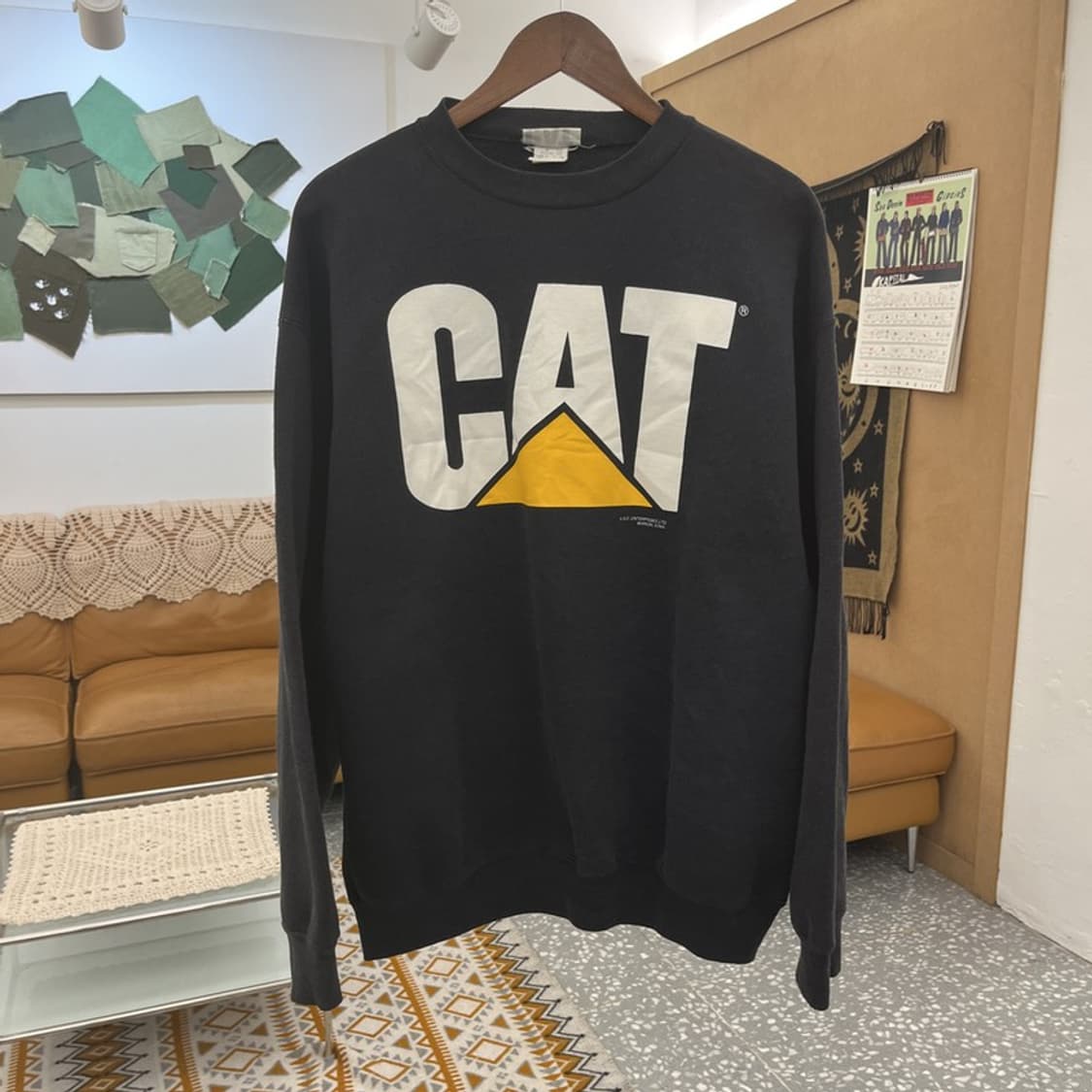 CAT 빈티지 90s 올드스쿨 빅로고 오버핏 맨투맨 XL C10922 상품이미지3